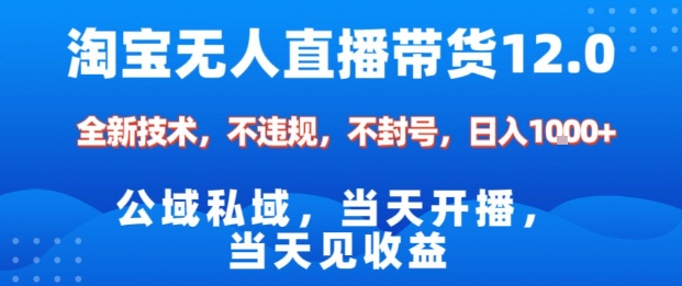 淘宝无人直播12.0，公域私域技术，不封号，不违规布局双十一流量风口，日入1k(独家技术)【揭秘】-钱途社