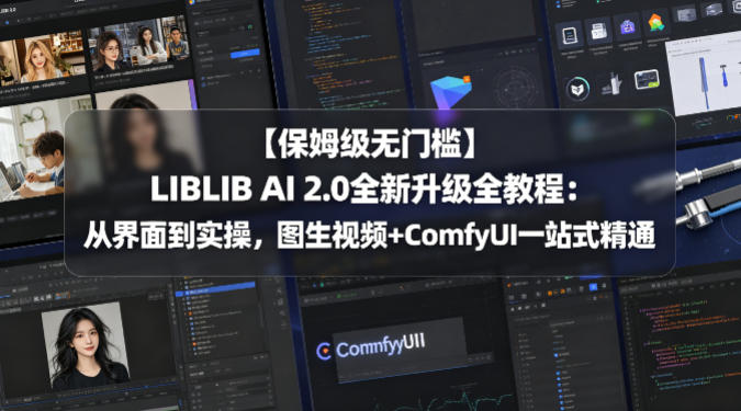 【保姆级无门槛】LIBLIB AI 2.0全新升级全教程：从界面到实操，图生视频+ComfyUI一站式精通-钱途社