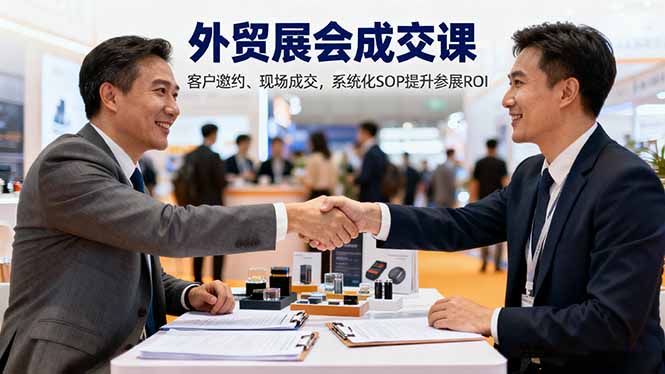 外贸展会成交课，含目标制定、客户邀约、现场成交，系统化SOP提升参展ROI-钱途社