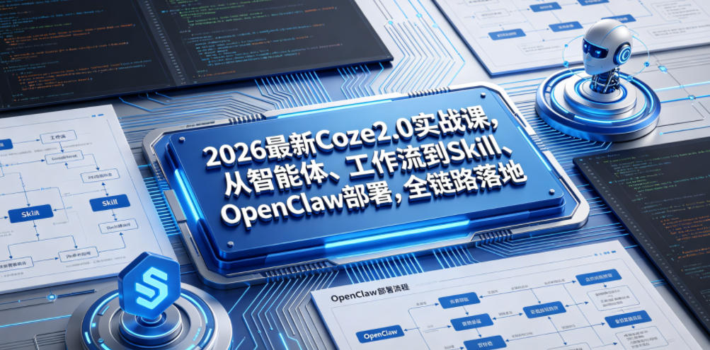 2026最新Coze2.0实战课，从智能体、工作流到Skill、OpenClaw部署，全链路落地-钱途社