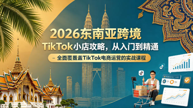 2026东南亚跨境TikTok小店攻略，从入门到精通、全面覆盖TikTok电商运营的实战课程（更新4月）-钱途社
