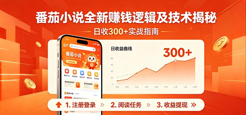 番茄小说全新赚钱逻辑及技术日收300+，小白新书皆可做！无脑赚就行了！-钱途社