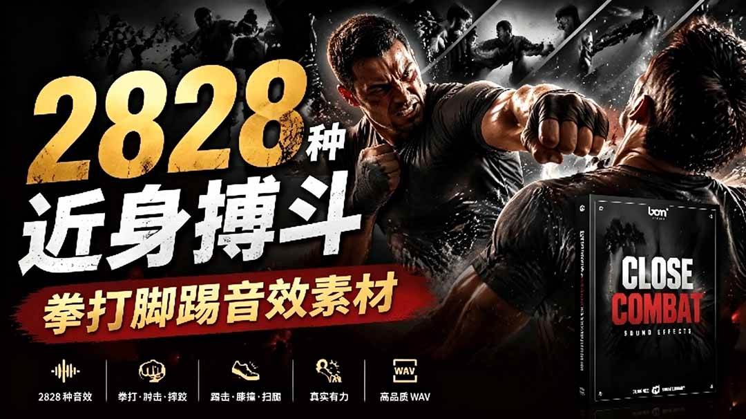 （19072期）宝藏级别音效！2828种近身搏斗拳打脚踢音效素材，全部中文分类，免解压使用 Close Combat-钱途社