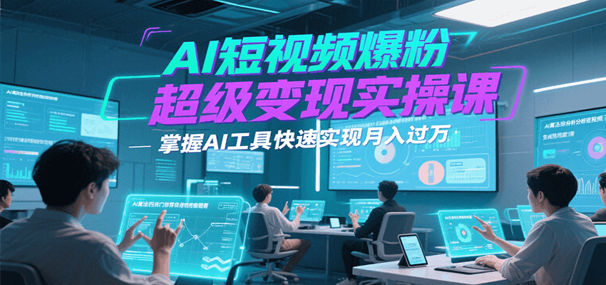 AI短视频爆粉超级变现实操课，掌握AI工具快速实现月入过万-钱途社