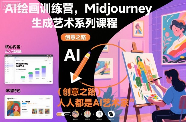 AI绘画训练营，Midjourney生成艺术系列课程，人人都是AI艺术家-钱途社