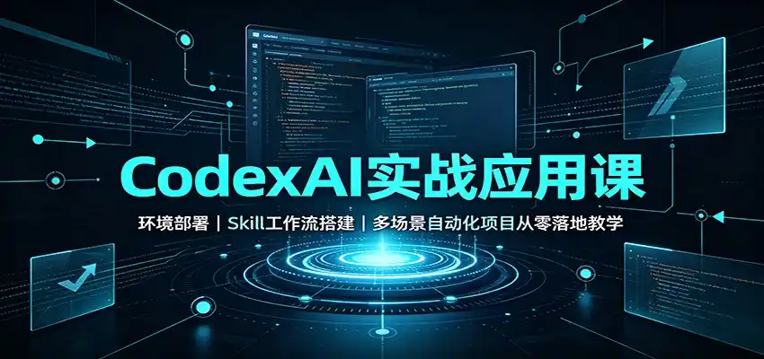 CodexAI实战应用课：环境部署Skill工作流搭建，多场景自动化项目从零落地教学-钱途社