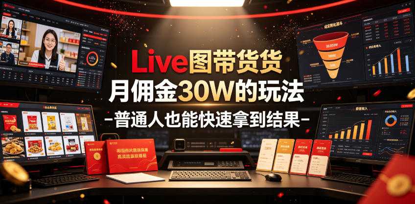 Live图带货月佣金30W的玩法-普通人也能快速拿到结果-钱途社