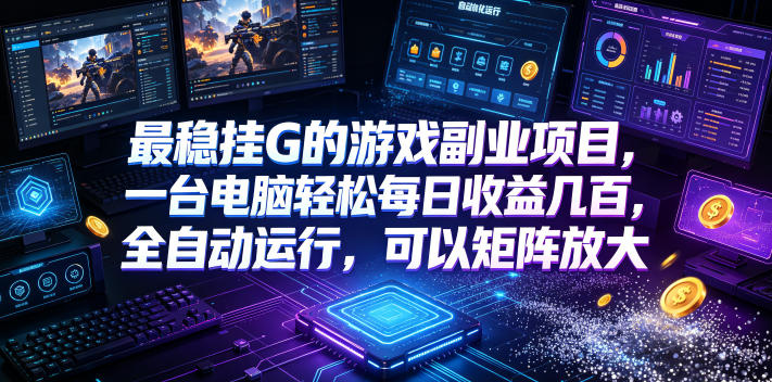 最稳挂G的游戏副业项目，一台电脑轻松每日收益几百，全自动运行，可以矩阵放大【揭秘】-钱途社