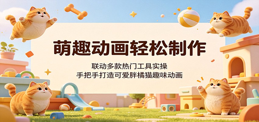 萌趣动画轻松制作,联动多款热门工具实操,手把手打造可爱胖橘猫趣味动画-钱途社