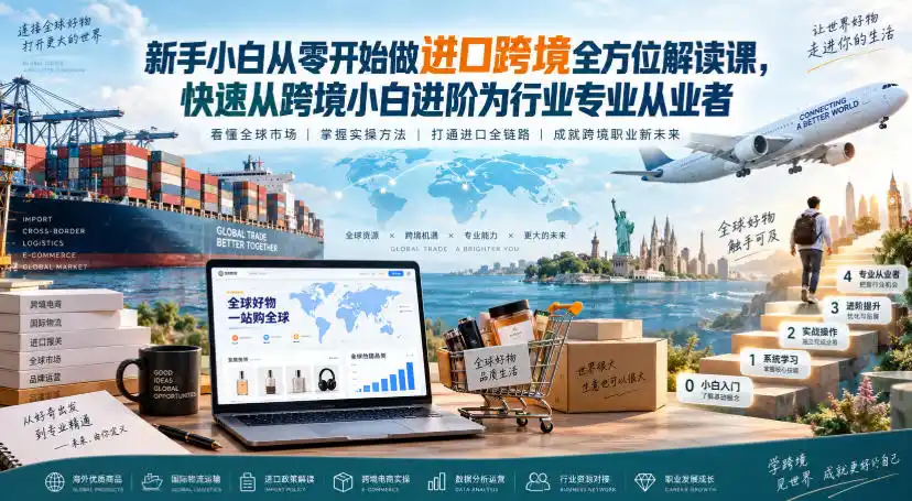新手小白从零开始做进口跨境全方位解读课，快速从跨境小白进阶为行业专业从业者-钱途社