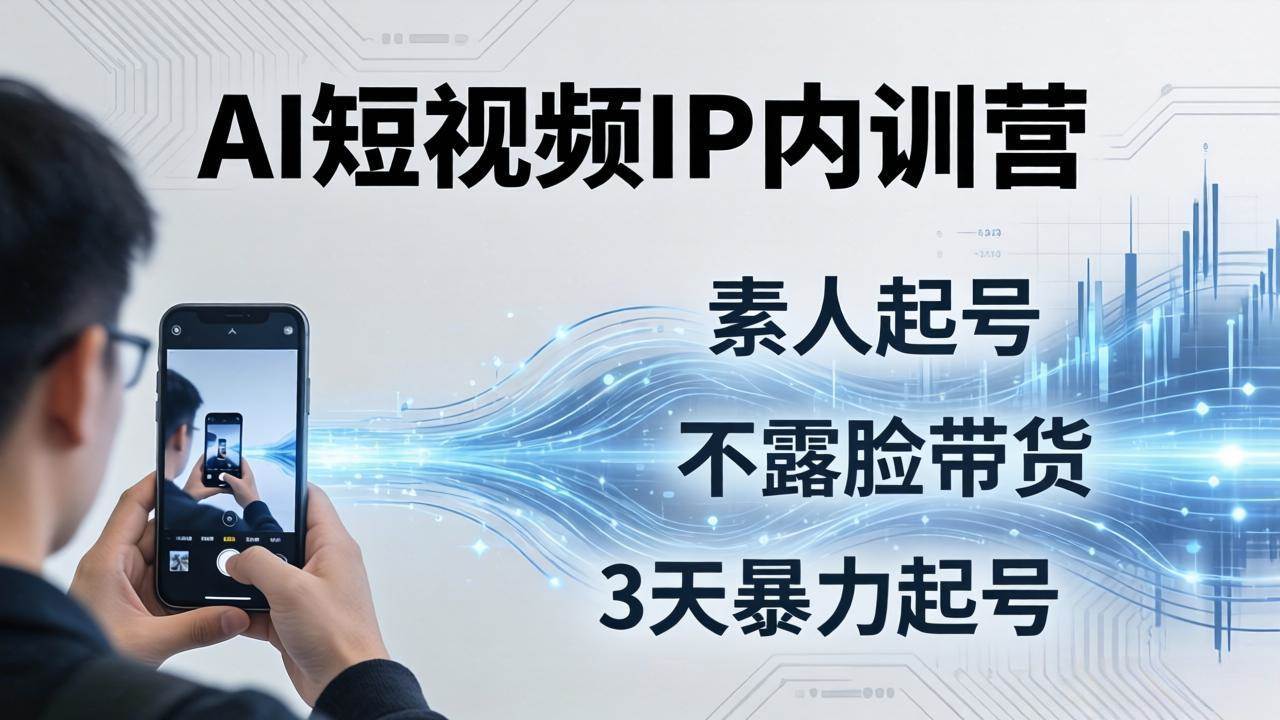 （19208期）2026AI短视频IP内训营-更新：从素人起号到不露脸带货，3天暴力起号全流程拆解-钱途社