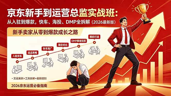 （18291期）京东新手到运营总监实战班：从入驻到爆款，快车、海投、DMP全拆解，2026最新版-钱途社