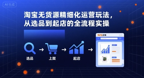 淘宝无货源精细化运营玩法,从选品到起店的全流程实操