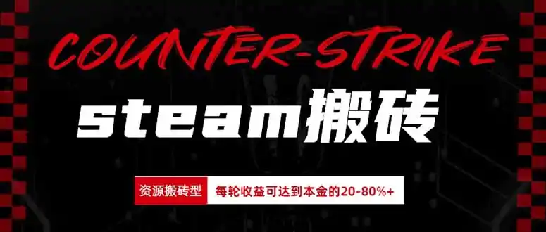 Steam搬砖，每轮收益为本金的20-80%，平均每天仅需半小时，新人轻松上手-钱途社