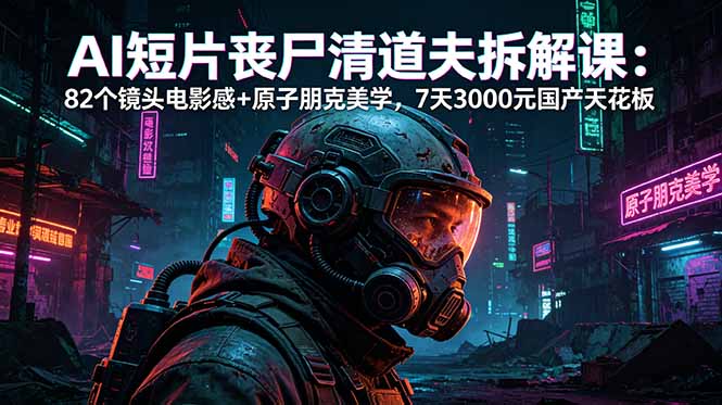 AI短片《丧尸清道夫》拆解课:82个镜头电影感+原子朋克美学,7天3000元国产天花板-钱途社