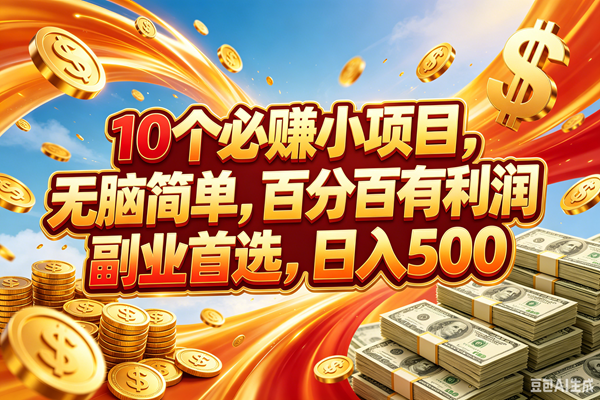 （18918期）10个必赚的小项目，百分百赚元子，无脑简单，副业首选，日入500+-钱途社