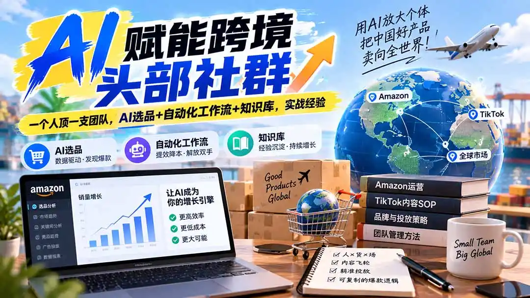 AI赋能跨境头部社群-更新9月：一个人顶一支团队，AI选品+自动化工作流+知识库，实战经验-钱途社
