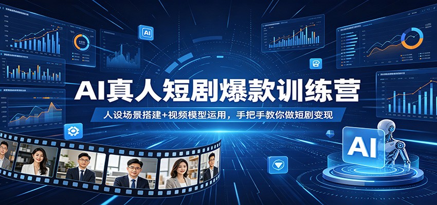 AI真人短剧爆款训练营：人设场景搭建+视频模型运用，手把手教你做短剧变现-钱途社