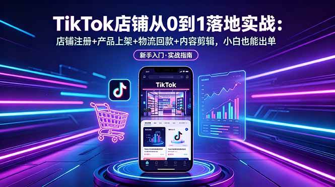 （18862期）TikTok店铺从0到1落地实战：店铺注册+产品上架+物流回款+内容剪辑，小白也能出单-钱途社