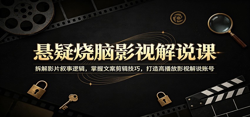 悬疑烧脑影视解说课：拆解影片叙事逻辑，掌握文案剪辑技巧，打造高播放影视解说账号-钱途社