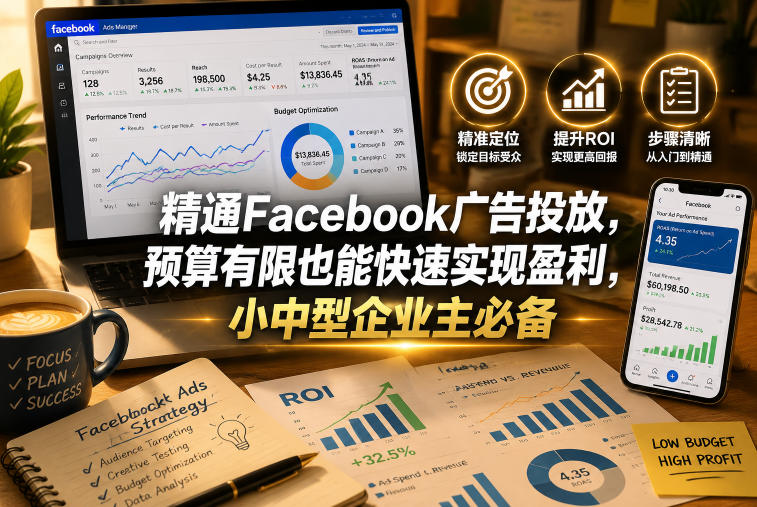 精通Facebook广告投放，预算有限也能快速实现盈利，小中型企业主必备【原创双语字幕】-钱途社