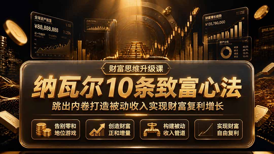 付费文章：纳瓦尔10条致富心法，跳出内卷打造被动收入实现财富复利增长-钱途社
