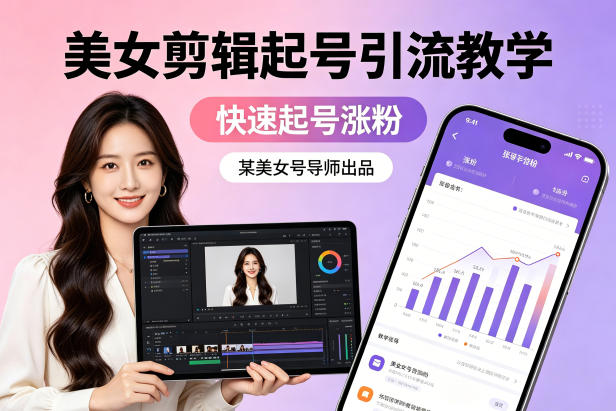 某美女号导师出品：美女剪辑起号引流教学，快速起号涨粉-钱途社