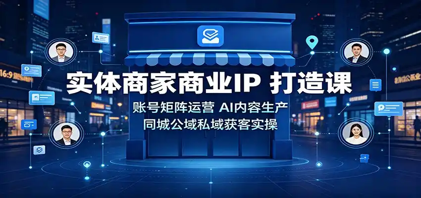 实体商家商业IP打造课：账号矩阵运营，AI内容生产，同城公域私域获客实操-钱途社