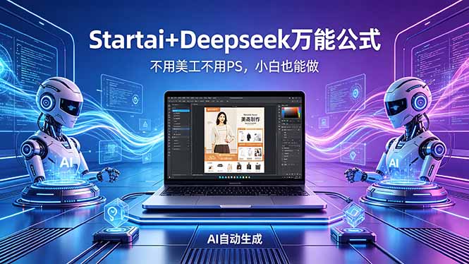 AI自动做电商详情页：Startai+Deepseek万能公式，不用美工不用PS，小白也能做-钱途社